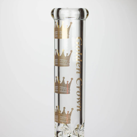 Golden Crown™ | 14 Inch 9mm glass bong with Signature and 24K Gold Emblem_8