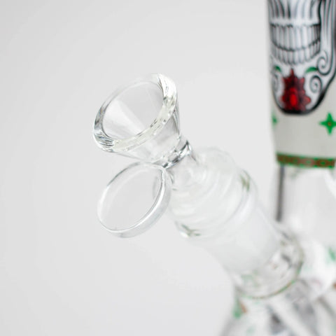 10" Glass Bong With Sugar Skull Design_4