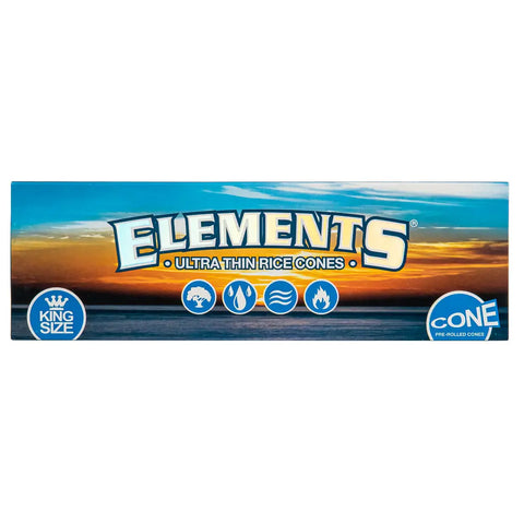 Elements King Size Ultra Thin Rice Pre-rolled Cones 40pack