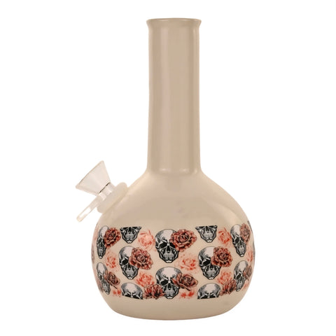 Skull & Roses Ceramic Beaker Bong