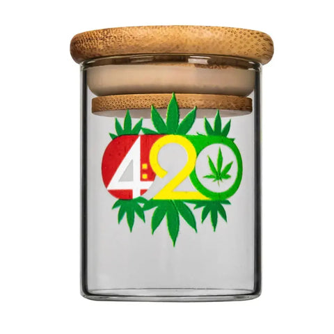 Bamboo & Glass Smell Proof Jar Large