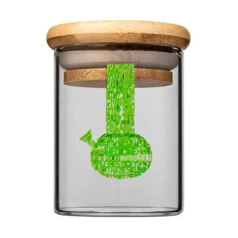 Bamboo & Glass Smell Proof Jar Large