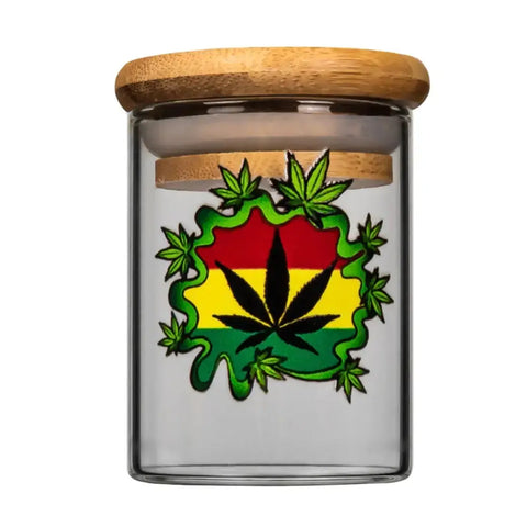 Bamboo & Glass Smell Proof Jar Large