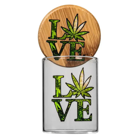 Bamboo & Glass Smell Proof Jar Large