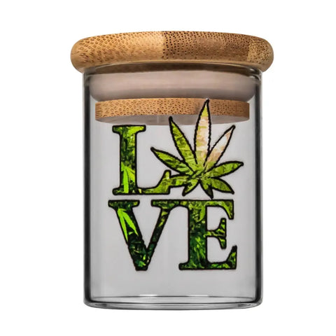 Bamboo & Glass Smell Proof Jar Large