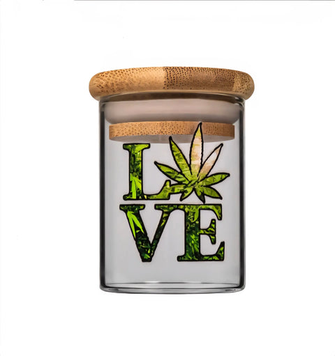 Bamboo & Glass Smell Proof Jar Small