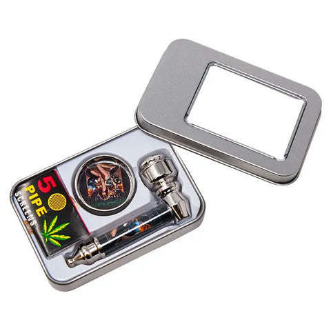 Bike Week Stoner's Pack Smoking Pipe with Grinder - bongstar