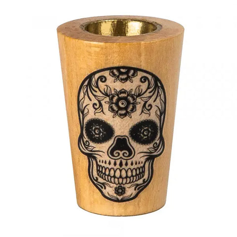 Black Skull Wooden Gravity Bong Bowl - bongstar1