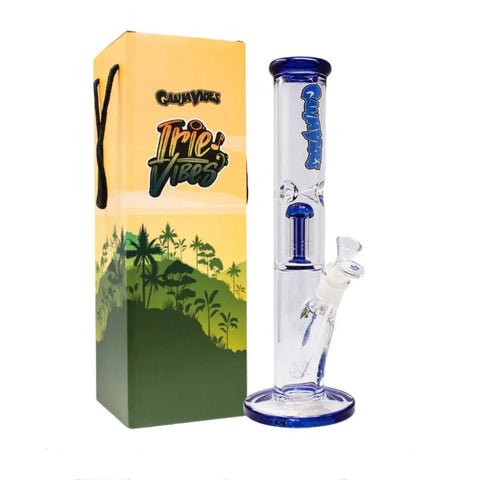 Blue Ganja Vibes Tree Percolator Glass Tube Bong
