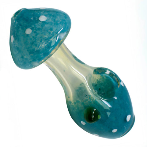 Blue Mushroom Glass Pipe