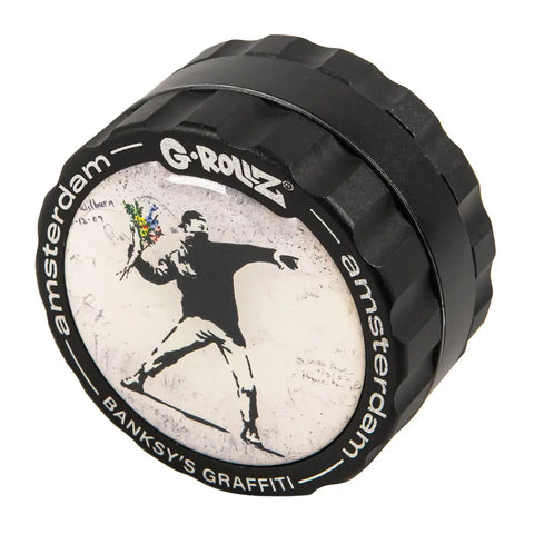 G-Rollz Banksy Graffiti 'Flower Thrower' 53mm 3pc Metal Grinder