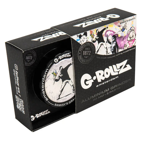 G-Rollz Banksy Graffiti 'Flower Thrower' 53mm 3pc Metal Grinder