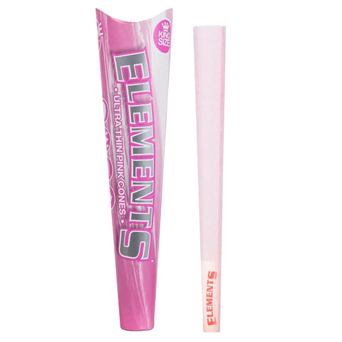Elements Pink King Size Ultra Thin Pre Rolled Cones 3-pack