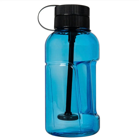 Portable hidden bong shaped like a clear plastic water bottle