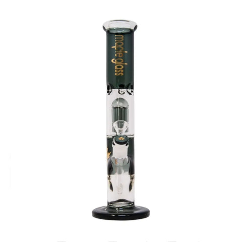 Maple Glass Gray Tree Percolator Straight Tube Bong
