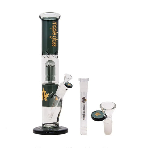 Maple Glass Gray Tree Percolator Straight Tube Bong