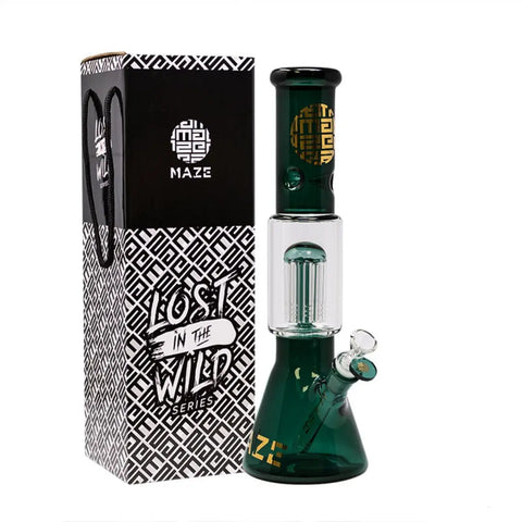 Maze Glass Teal Lost in The Wild Series Glass Bong