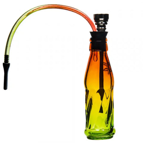 Mini Glass Bong Rasta Bottle