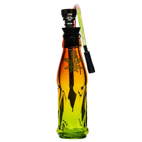 Mini Glass Bong Rasta Bottle