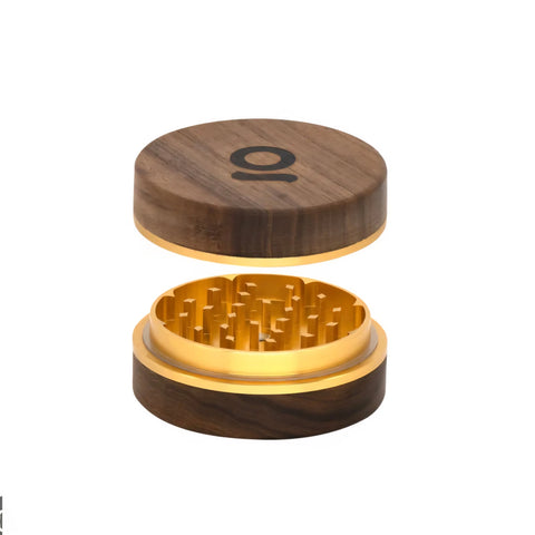 ONGROK Walnut/Aluminium 2-Piece Grinder Gold