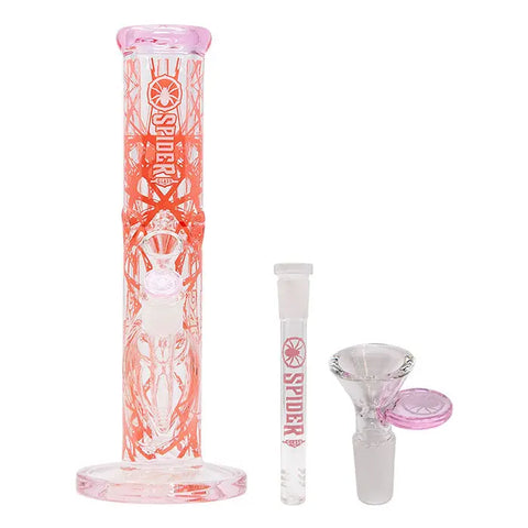 Pink Series 12" Spider Glass Bong - bongstar