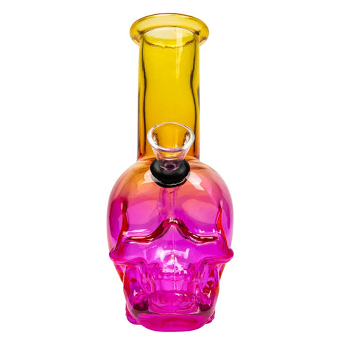 Mini Glass Water Bong Rainbow Skull_2 - bongstar