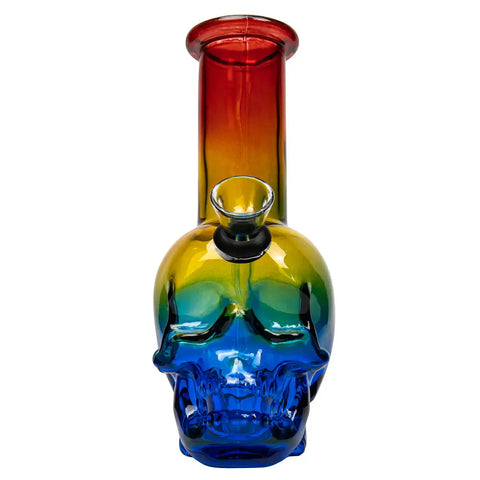 Mini Glass Water Bong Rainbow Skull_3 - bongstar