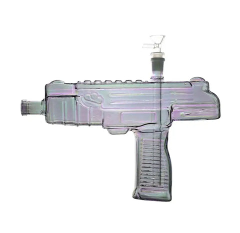glass gun bong on a white background