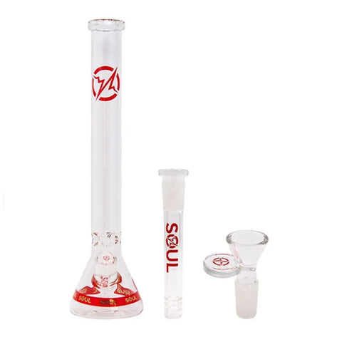 Soul Glass 9mm Thick Red Glass Beaker Bong 24"