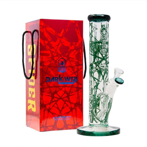 Teal Darkweb Spider Glass Bong 12"