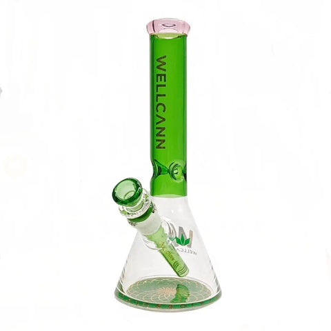WELLCANN 10-inch green glass beaker bong – premium bong in Burnaby made with thick borosilicate glass
