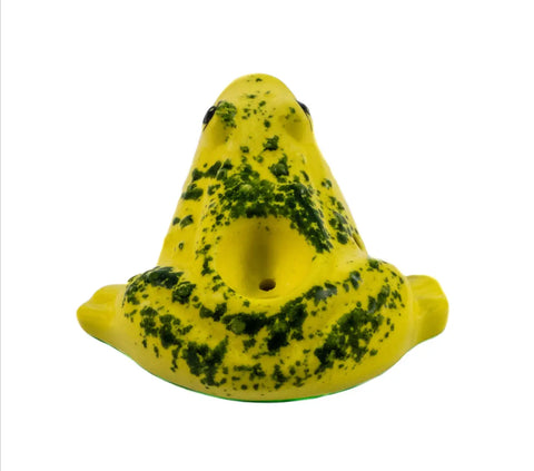 Yellow Frog Ceramic Smoking Pipe - bongstar