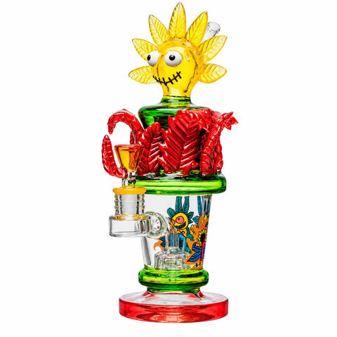 Cheech Sunflower Bong with Ashcatcher Yellow