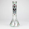 10" Glass Bong With Sugar Skull  Design_2