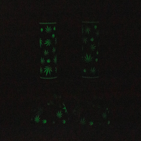14" 7mm Leaf Design Grown In the Dark Water Bong_1