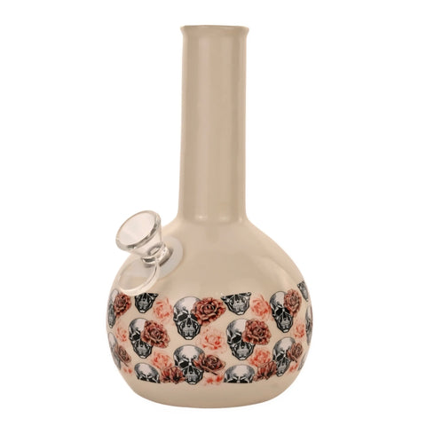 Skull & Roses Ceramic Beaker Bong