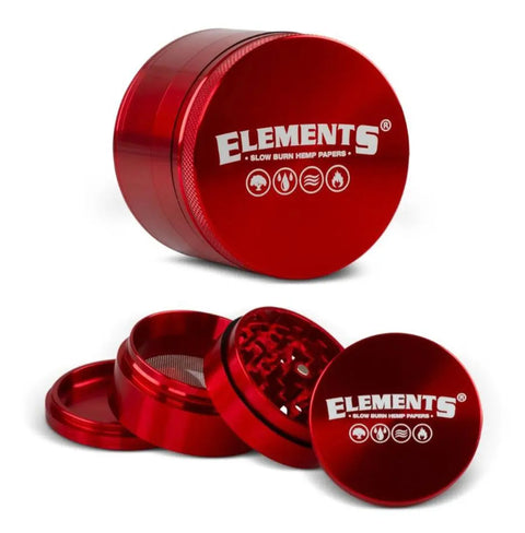 Elements Red Aluminium Grinder Large 63mm