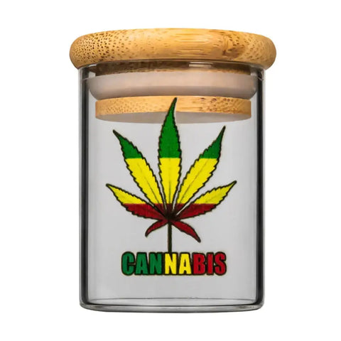 Bamboo & Glass Smell Proof Jar Large