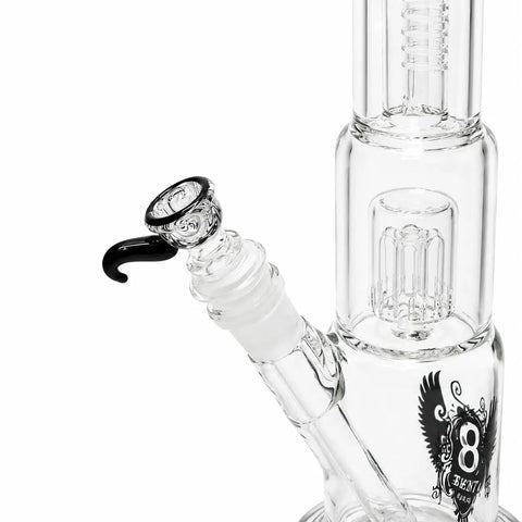 Bent Glass Cyclone Double Perc Bong Closeup