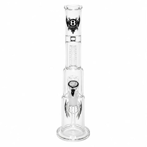 Bent Glass Cyclone Double Perc Bong