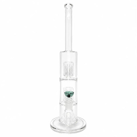 Bent Glass Double Barrel Tree Bong Front