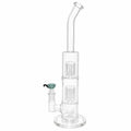 Bent Glass Double Barrel Tree Bong