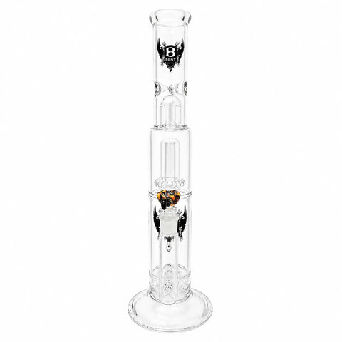 Bent Glass Double Chamber Tower Bong 