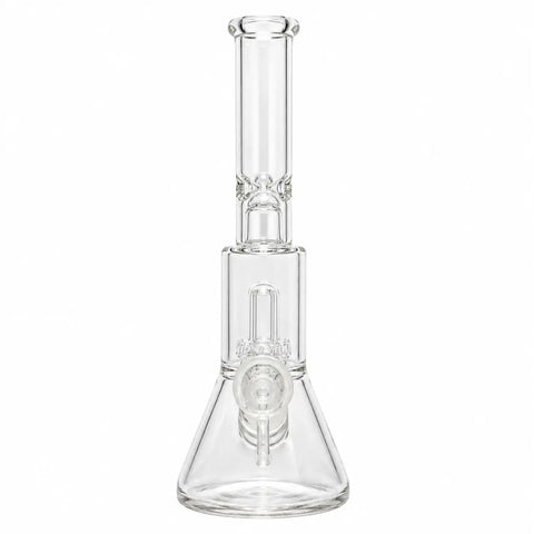 Bent Glass Dual Chamber Beaker Bong 