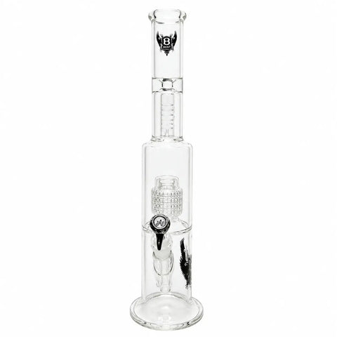 Bent Glass Matrix Perc Straight Barrel Bong 