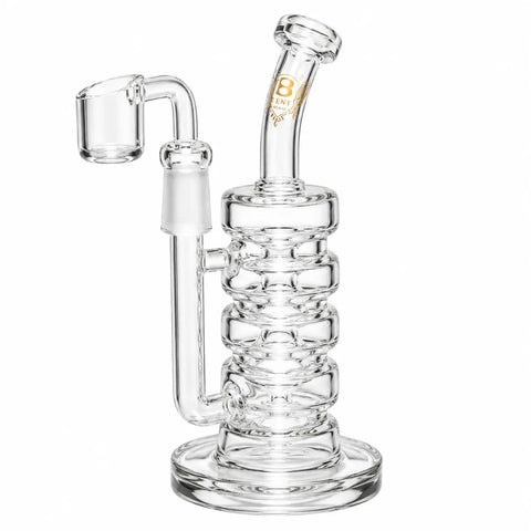 Bent Glass Recycler Rig Bong 7"