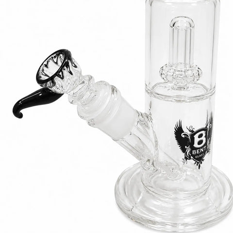 Bent Glass Showerhead Perc Bong with Splash Guard Closeup