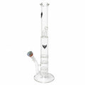Bent Glass Triple Disc Straight Tube Bong 18.5" 