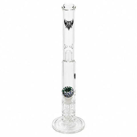 Bent Glass Triple Disc Straight Tube Bong 