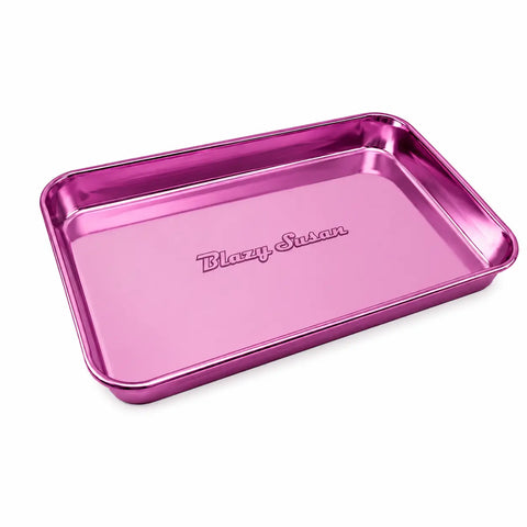 Blazy Susan Stainless Steel Metal Rolling Tray Purple